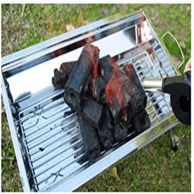 Hand crank powered bbq air blower fan