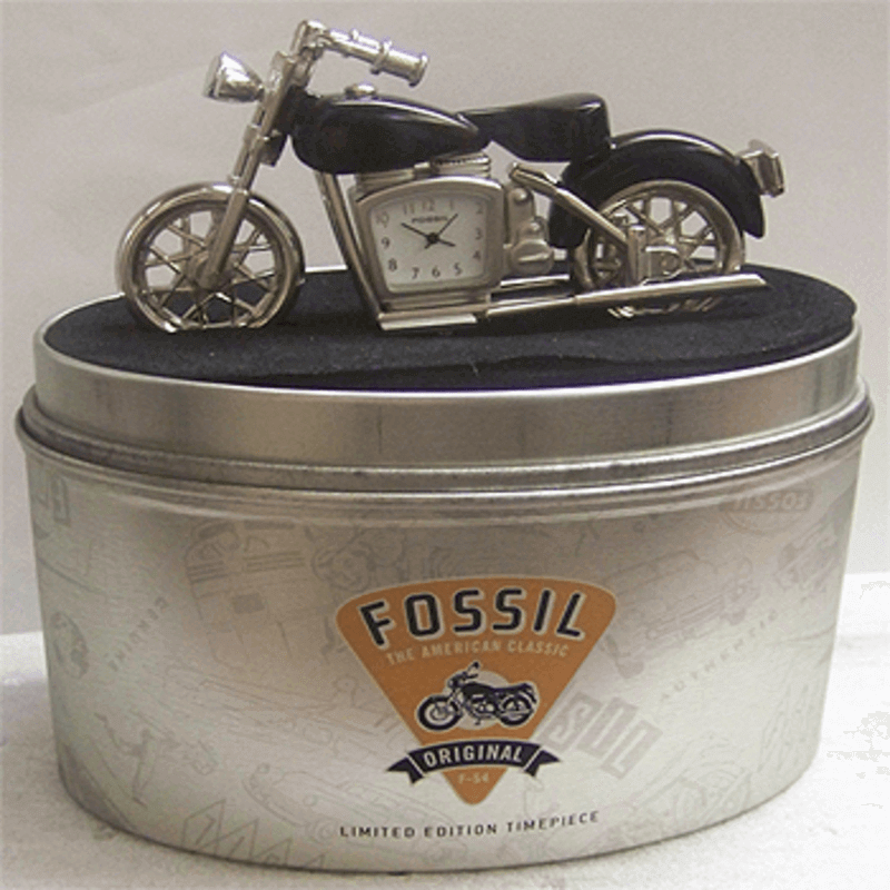 Fossil antique harley bike clock- metal black