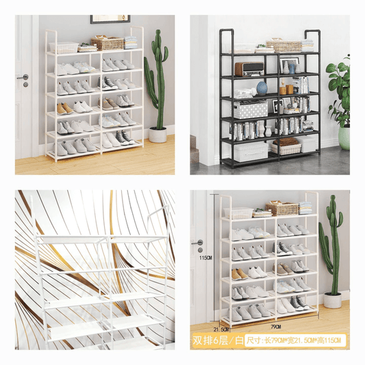 Metal double row shoe rack - 5 layer