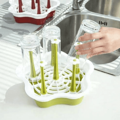 Glass cup holder drying rack stand for kitchen storage