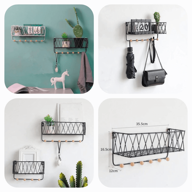 Criss-cross wall utility shelf