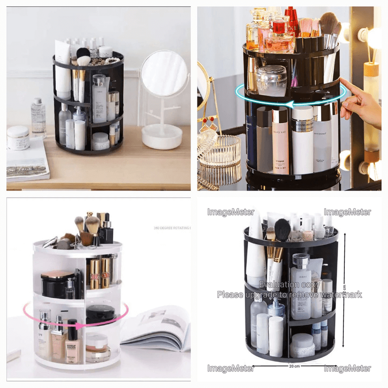 360 degree spinning makeup organizer