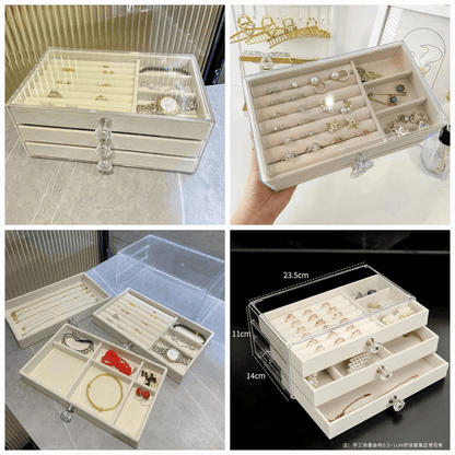 Acrylic 3 drawer jewelry organizer