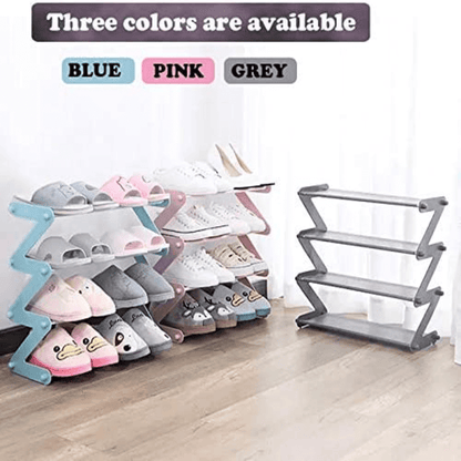 Simplicity z-shaped 4 -tier shoe rack