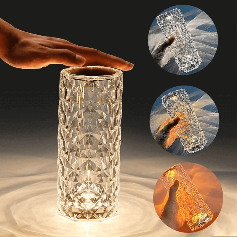 Diamond crystal table lamp