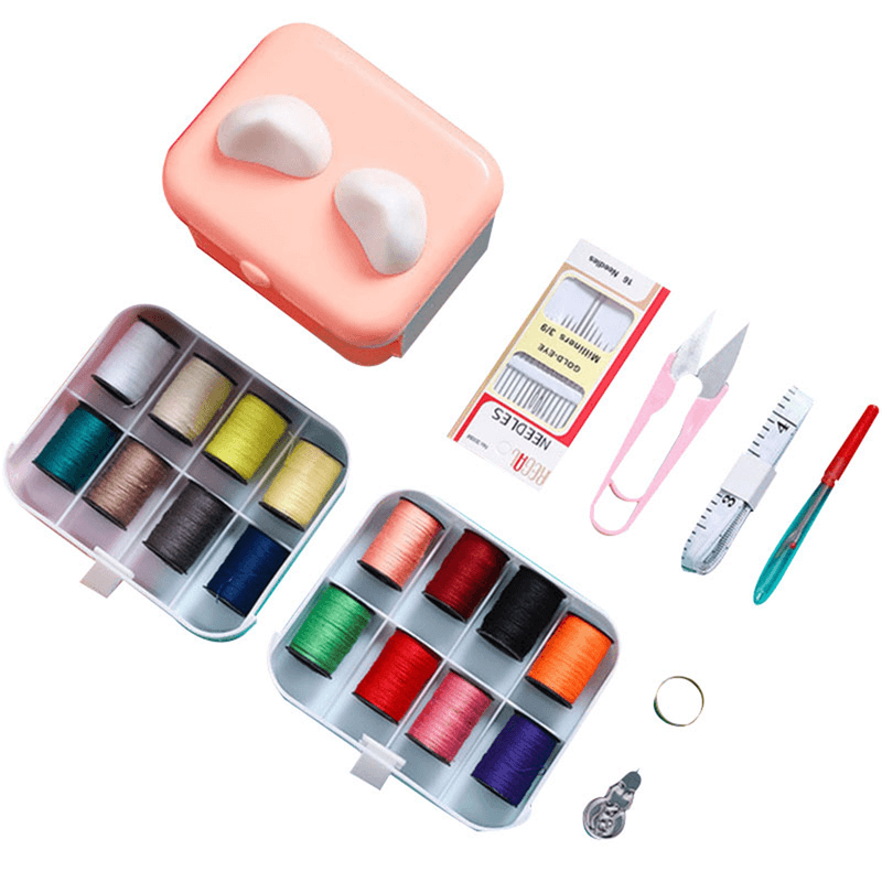 Portable sewing kit with multilayer storage box