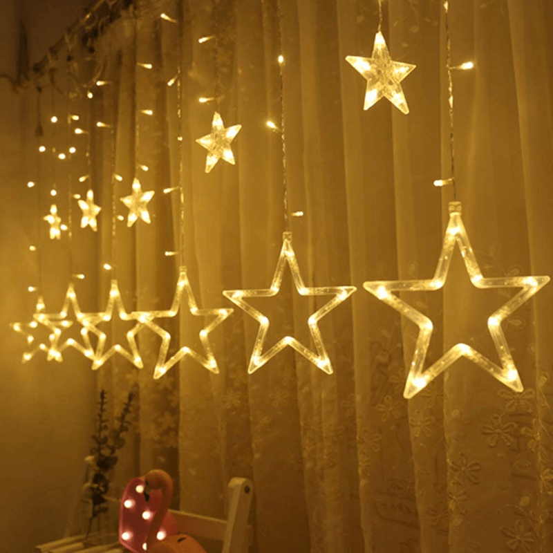 Twinkle star 12 stars 138 led curtain string lights