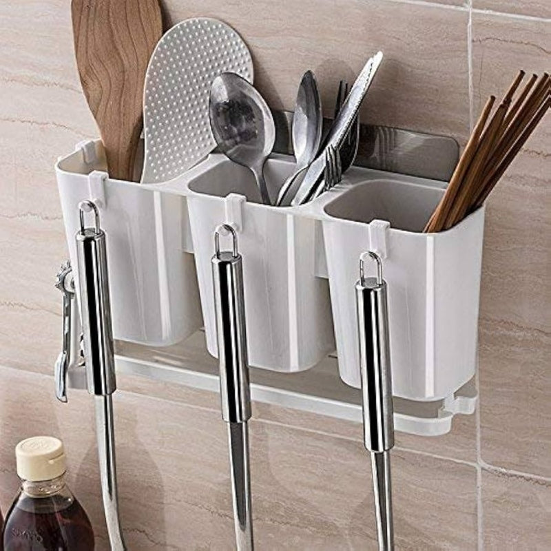 Self-adhesive wall mounted kitchen drain storage rack