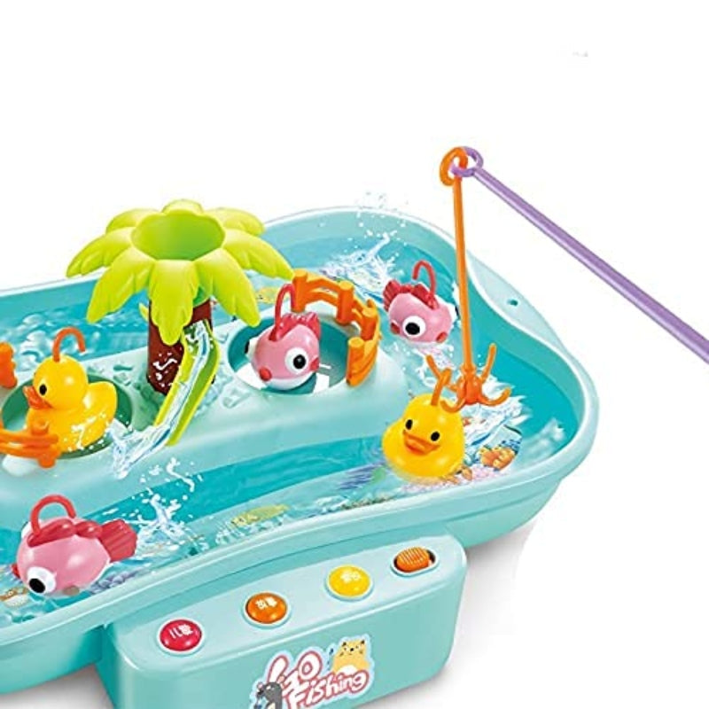 Battery operated go fishing game with water option