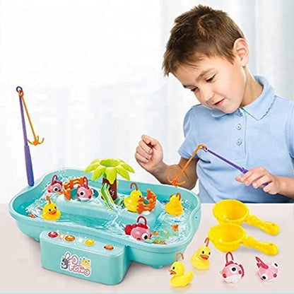 Battery operated go fishing game with water option