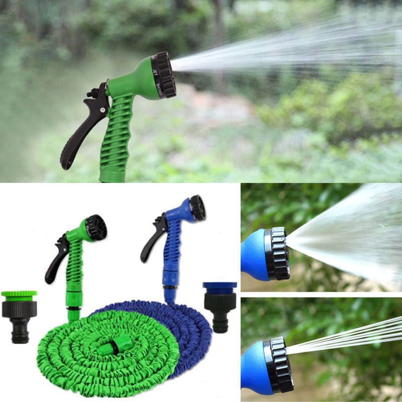 Flexible expanding water hose tube spray nozzle water