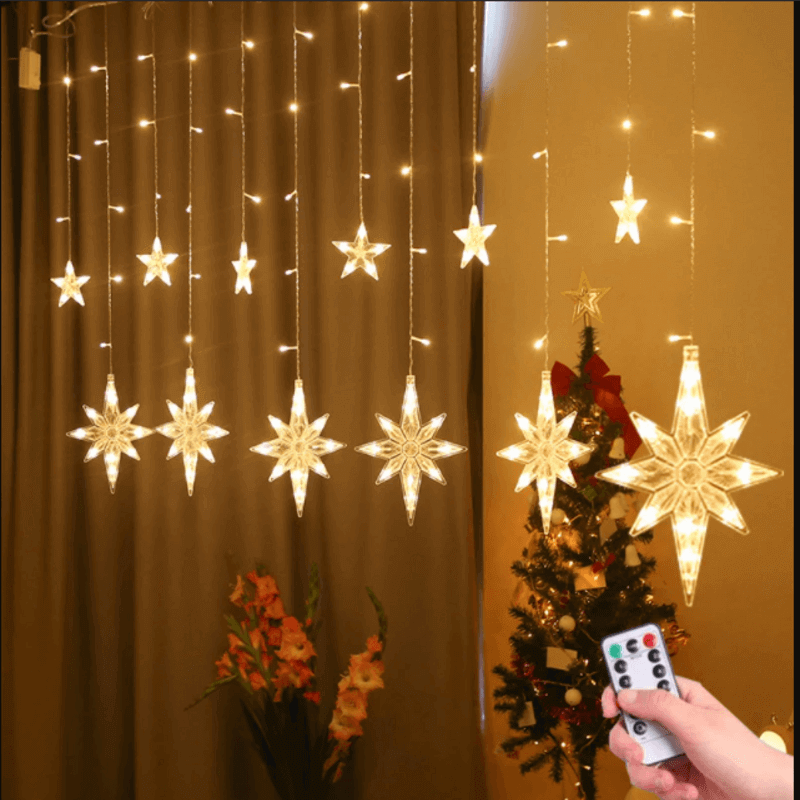 Led star curtain light string fairy lights