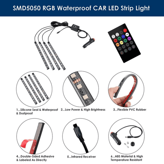 Multicolor music car strip light