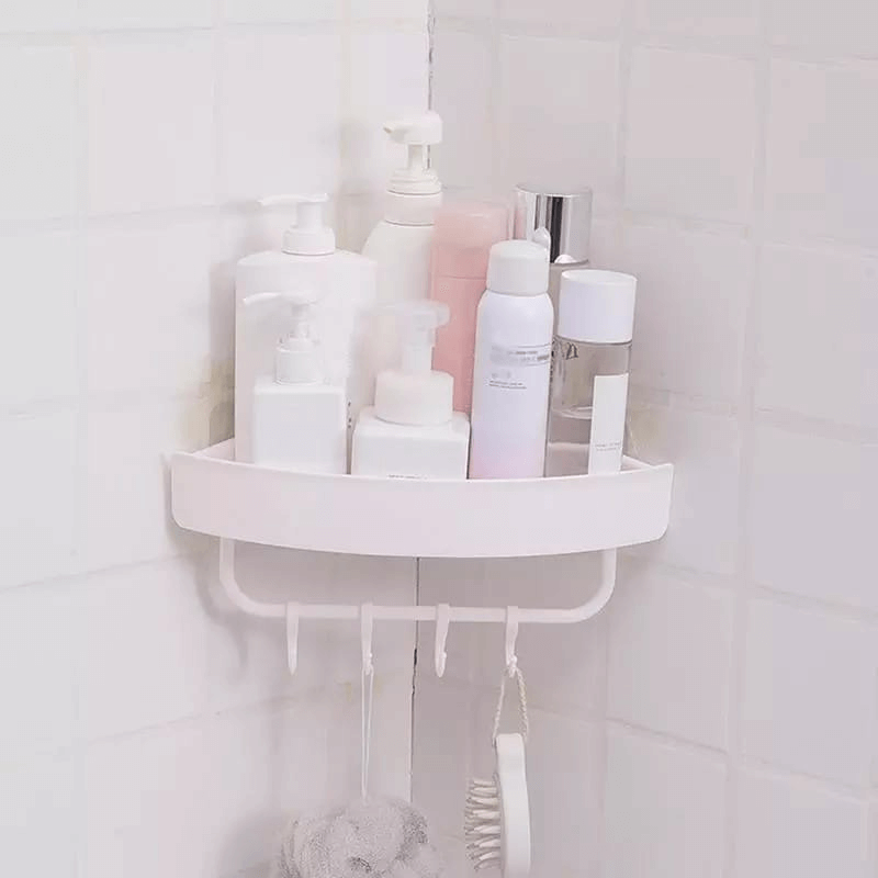 Triangle bath and kitchen corner storage shelf