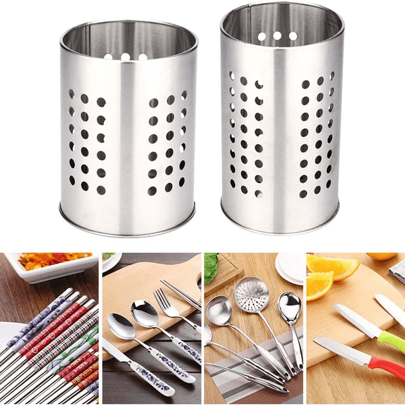 2 pcs kitchen stainless steel cooking utensil holder