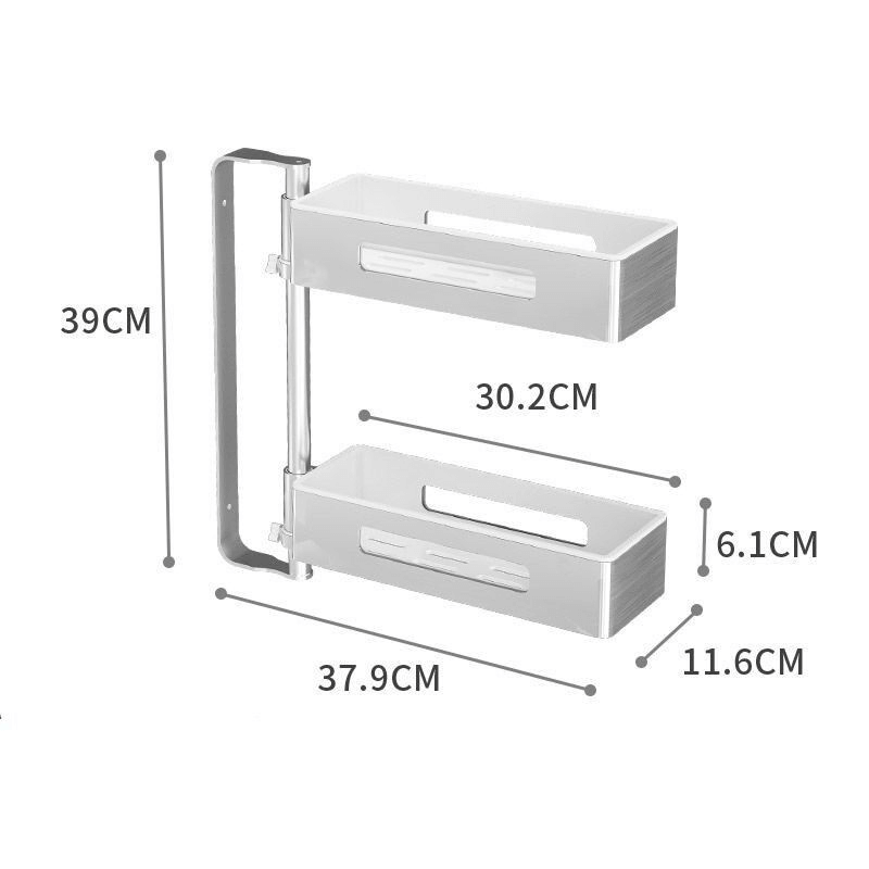 2 tier wall mounted rotating spice rack