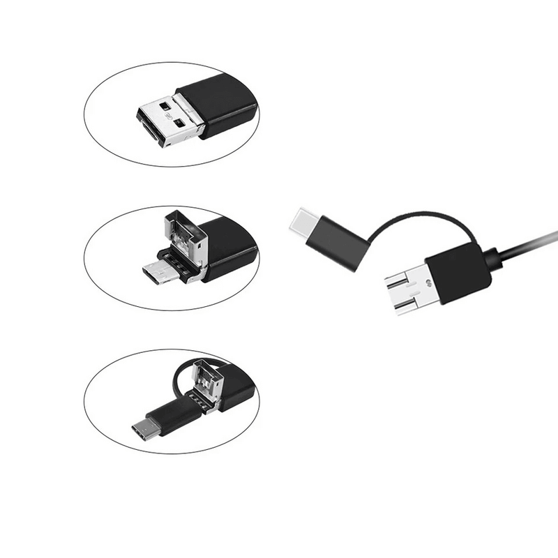 3 in 1 type-c android 6 leds usb endoscope mini camera