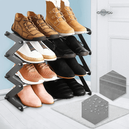 Simplicity z-shaped 4 -tier shoe rack