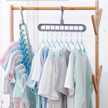 Space saving plastic storage clothes hangers