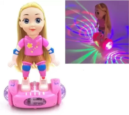 Battery operated skate doll with light sound