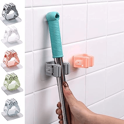 wall mounted mop holder self-adhesive broom holder