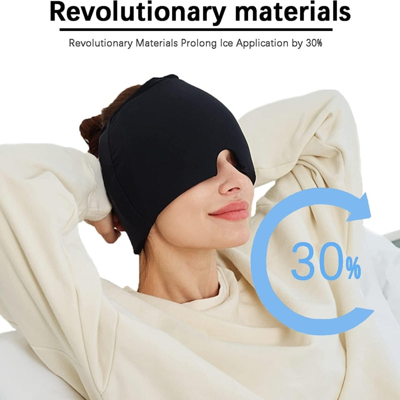 Headache relief hat and migraine cap cold compress