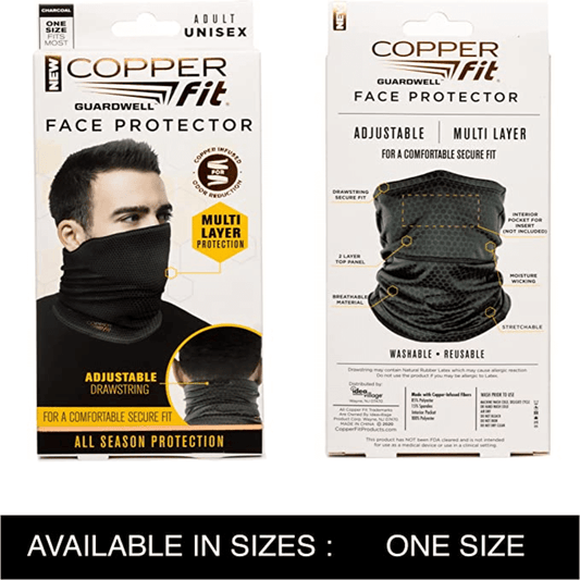 Copper fit unisex adult guard well face cover