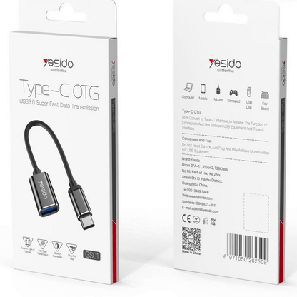 Yesido otg adapter type-c android two-in-one usb (gs01)