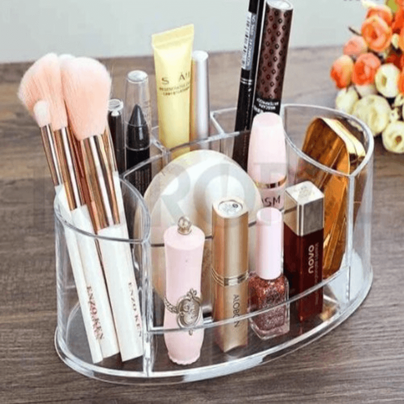 Tabletop plastic makeup organizer box