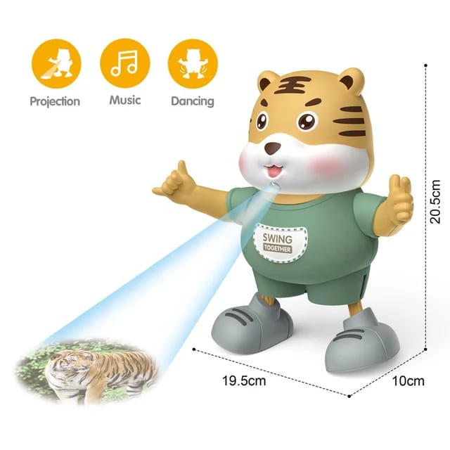 Battery operated dancing tiger  with light sounds.