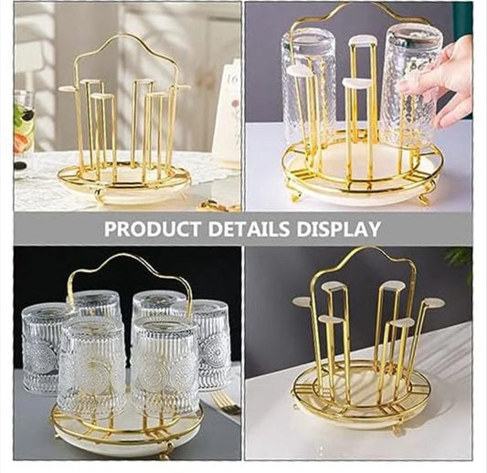 Golden coffee mug holder 