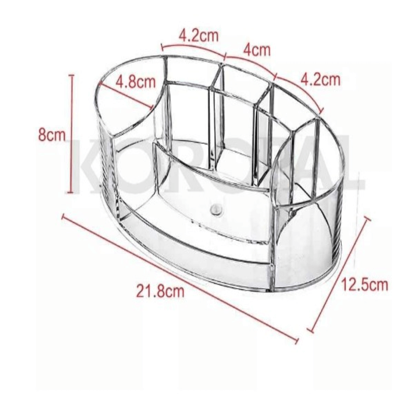 Tabletop plastic makeup organizer box