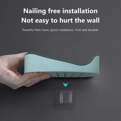 Self-adhesive wall-mounted soap dish