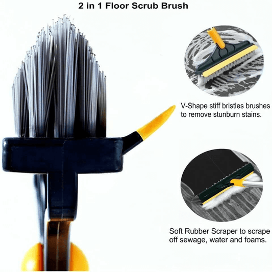 V-shaped bristles floor scrub cleaning brush