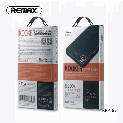 Remax kooker rpp-87 single usb output 10000mah power bank