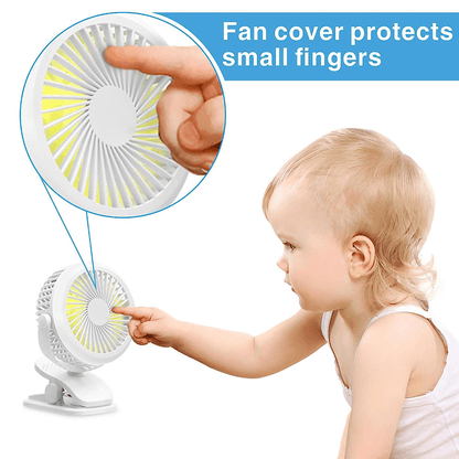 Stroller fan clip rechargeable battery