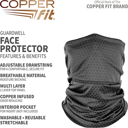 Copper fit unisex adult guard well face cover