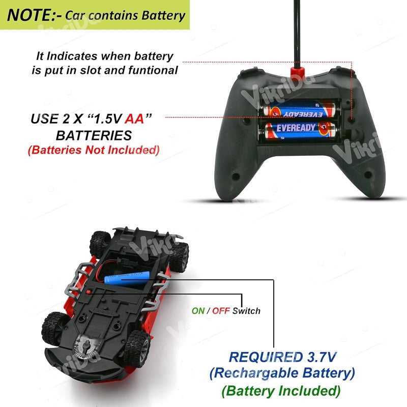 Remote control car, doors open, smoke option.