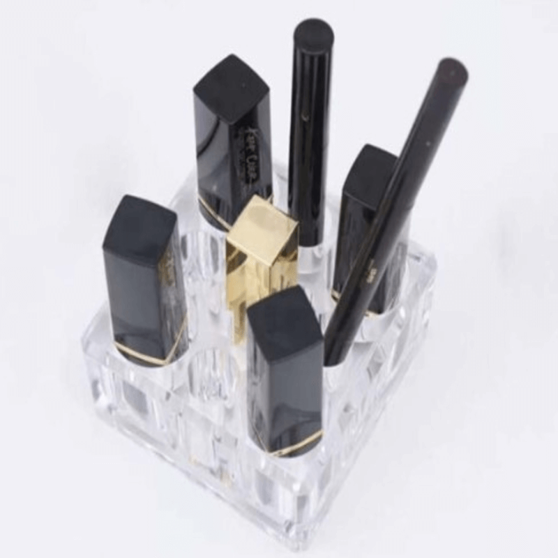 Acrylic lipstick makeup brush organizer