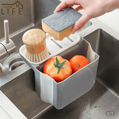 Double suction cup hanging sink drain basket