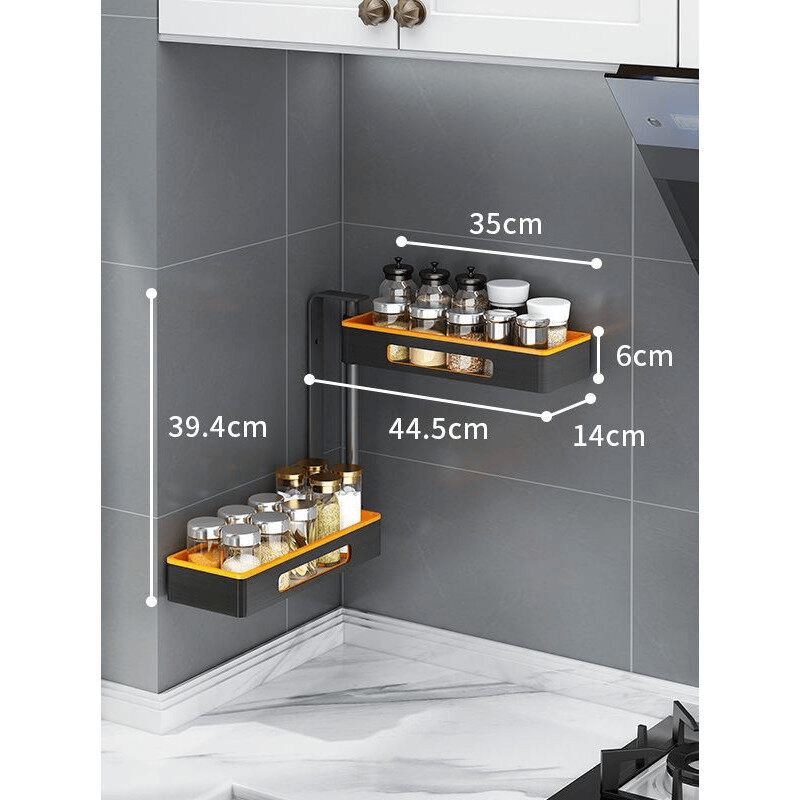 2 tier wall mounted rotating spice rack