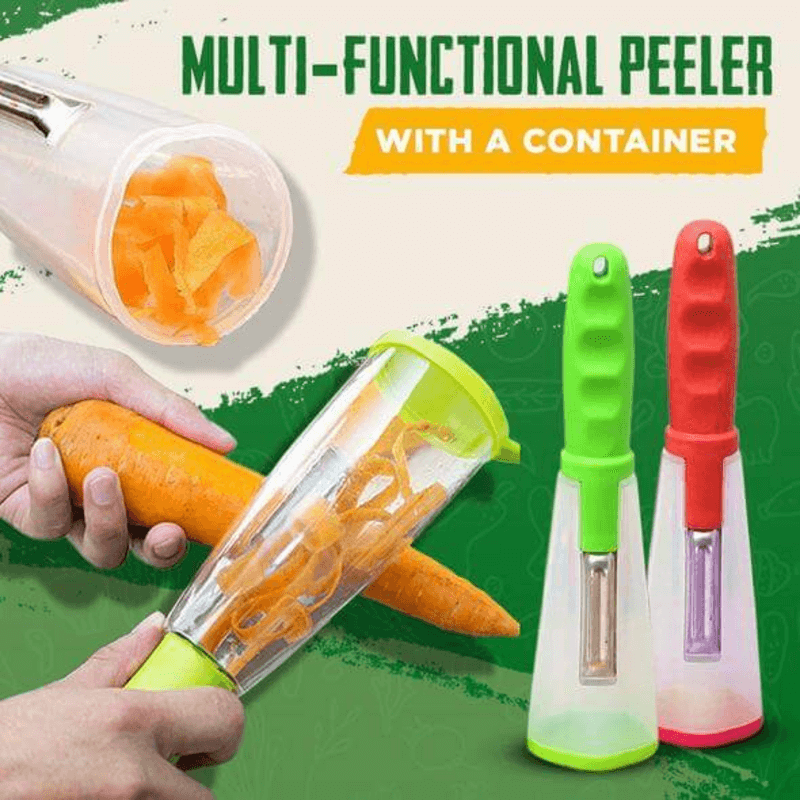 Vegetable peeler with container