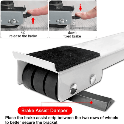 Movable adjustable furniture base with fixed lock