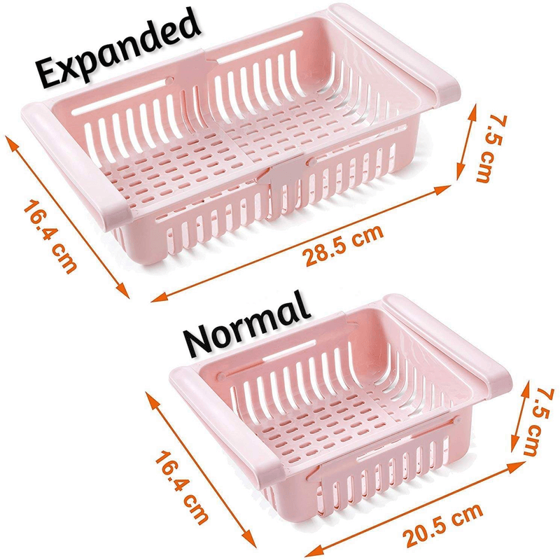 Adjustable fridge storage basket