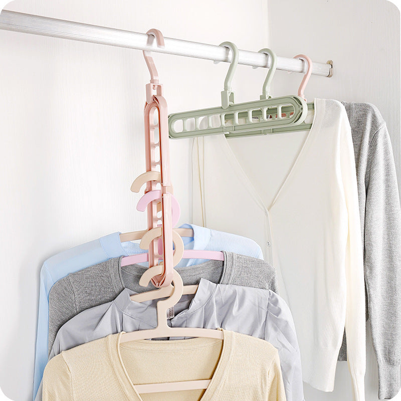 Space saving plastic storage clothes hangers