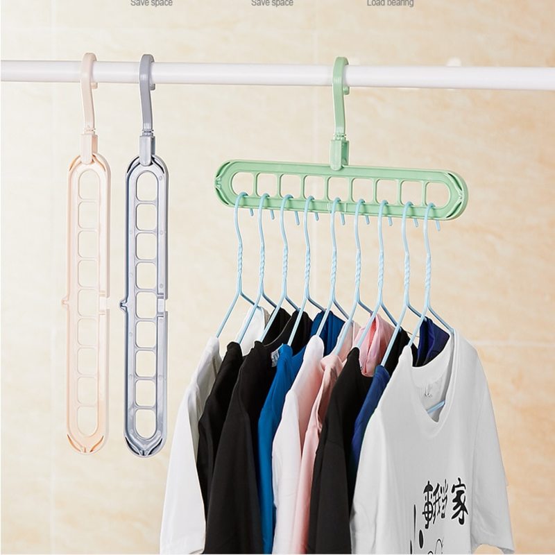 Space saving plastic storage clothes hangers