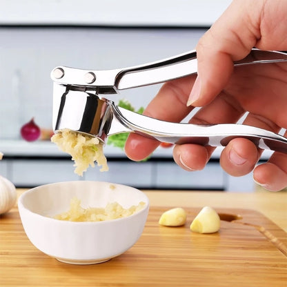 Stainless steel garlic press rocker