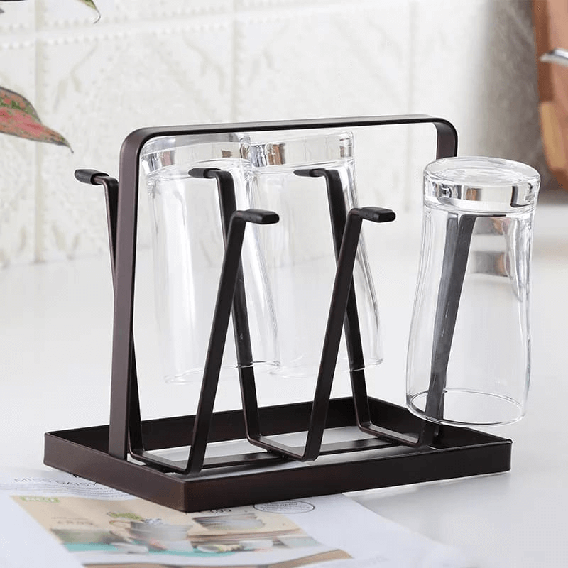 Iron glass stand and cup holder