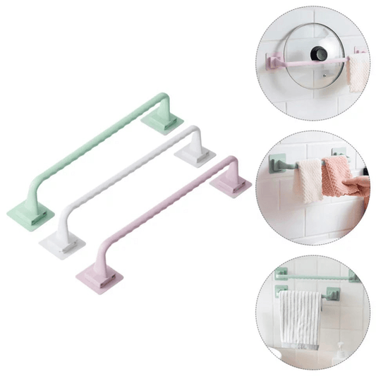 Self-adhesive wall towel holder