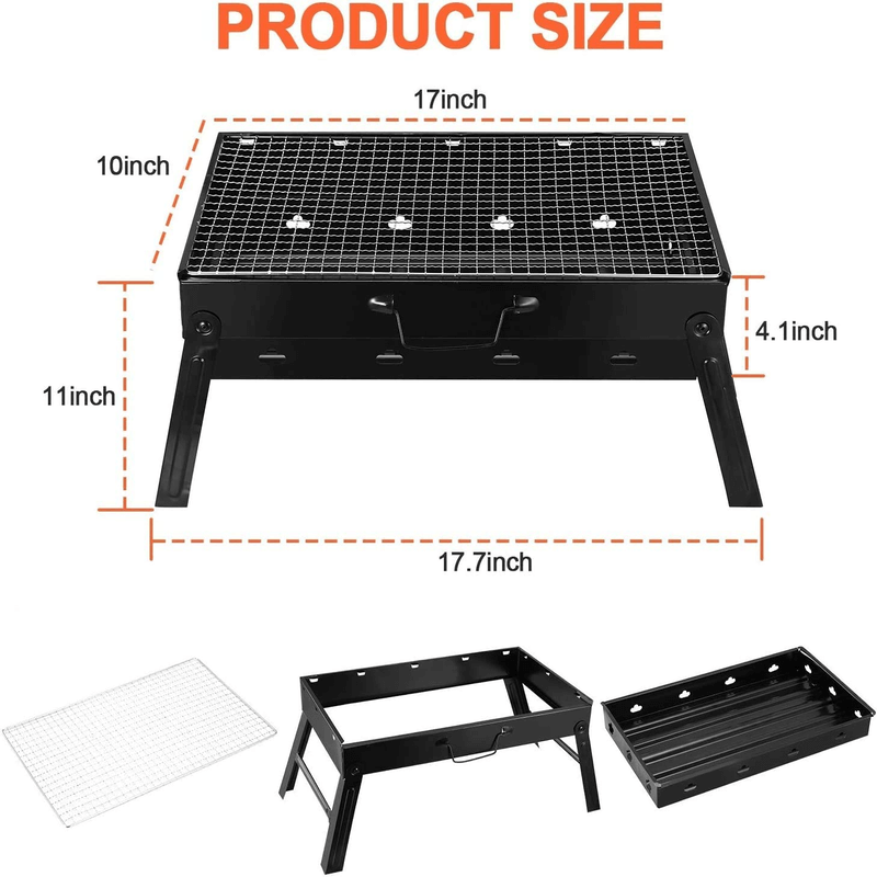 Portable folding barbecue grill